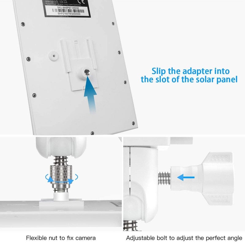 OkeMeeo Gutter Mount for Ring Solar Panel, No-Drill Solar Panel Mount for Arlo, Eufy, Reolink for Maximum Sunlight Exposure (White, 1Pack) - Image 3